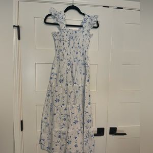 Botanical blue nap dress